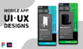 create modern clean mobile app UI UX designs