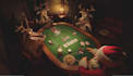 create a funny santa poker night christmas intro video