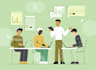 draw modern style flat illustrations for your business