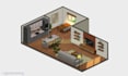 draw 2d isometric room or house