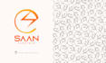 design monogram logo with seamless pattern