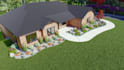 design house exterior model, 3d rendering, walkthrough