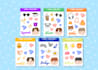 create cute cartoon sticker, label, bagde, and emoticon