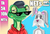generate nft art collection 10k custom nft art designs