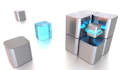 create an abstract graphic 3d rendered image or video