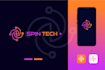 do modern startup tech, crypto, cyber security, technology and app logo