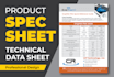 design product spec sheet, technical data sheet, tech sheet