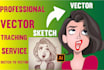 convert drawing into digital art or redraw any image adobe illustrator