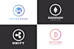 design metaverse token cryptocurrency coin nft blockchain bitcoin logo