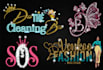 glitter feminine beauty salon eyelashes hair nail boutique kids logo in 4 hours