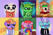 create nft character collection in doodles, chibi style