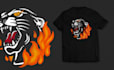 draw vintage t shirt design with a bold line