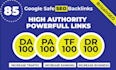 build 85 unique domain SEO authority backlinks