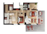 create detailed colored and textured floor plan