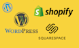design wordpress, shopify and squarespace business website
