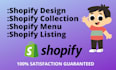 shopify design shopify collection shopify menu and listing