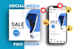 carousel  social media post design instagram poster post card