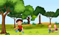 draw cute kids book cover and children story book illustration