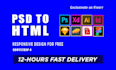 convert figma to html, xd to html, psd to HTML responsive bootstrap tailwind CSS