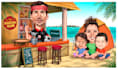 create a detailed custom caricature with a personalized scene