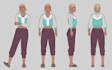 create a 2d character turnaround