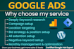 setup and manage google ads adwords PPC search and youtube video ads campaign