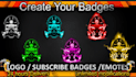 create custom twitch sub badges, twitch sub emotes, bit badges