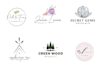 make boho botanical handrawn minimal feminine logo