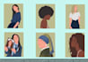 draw faceless, minimalist digital portrait illustration