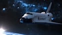 create space shuttle launch reveal logo animation