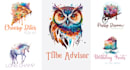 do feminine signature hand drawn watercolor logo design