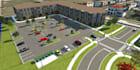 create 3d landscape design of residential or commercial area
