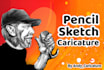 draw custom pencil sketch caricature portrait from your photo