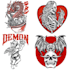 create edgy skull illustration tshirt design, logo design