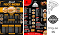 make a modern pizza restaurant menu, flyer, and brochure