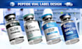 design clean peptide vial label, vial label design, product label design