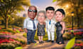 draw a christmas family caricature from your photo