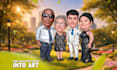 draw a christmas family caricature from your photo