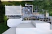 3d landscape, outdoor seating ,solar pergola, balcony, deck, backyard, side yard