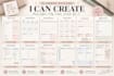 design custom printable, editable planner template pages on canva