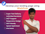 develop the custom webflow landing pages, webflow landing page, landing pages