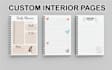 design journal, notebook cover, planner cover and pages
