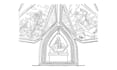sketch your venue for wedding invites and stationery