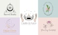 design feminine hand drawn, botanical boho logo