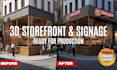design realistic 3d signage and storefront facades