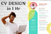 desgin professional ats resume, CV, cover letter, linkedin