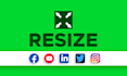 resize image logo for facebook, youtube, twitter cover