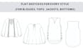 do fashion design flat sketches, tech packs and line ups