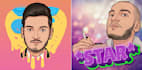 draw three profile avatar cartoon