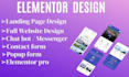 do wordpress landing page design, redesign wordpress website by elementor pro